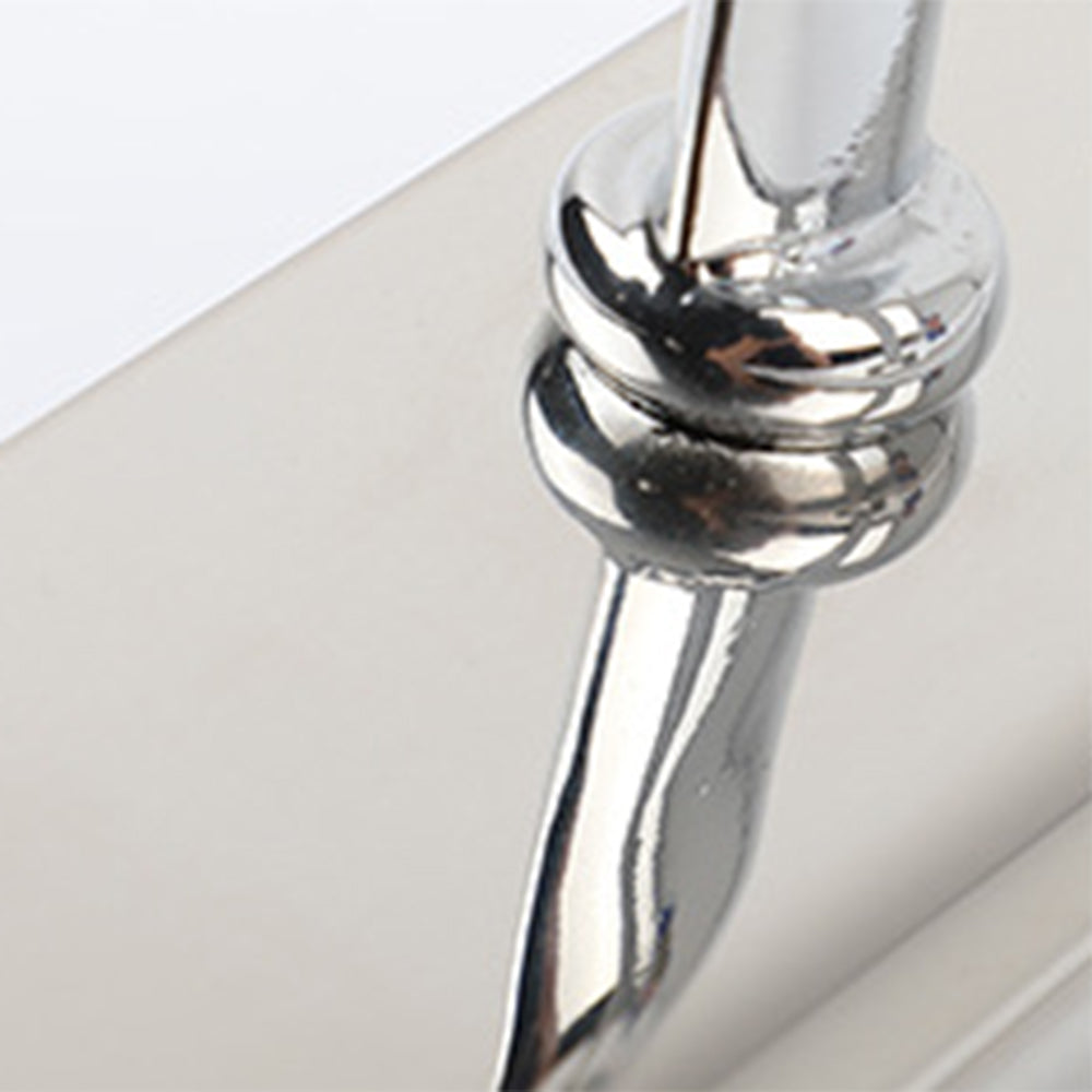 Leigh Modern Arc Metal/Acrylic Wall Lamp, Silver, Front Mirror Vanity - Lumpaz