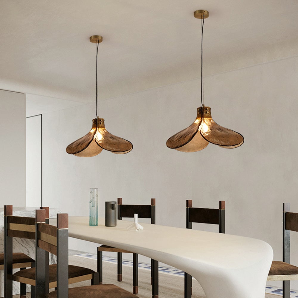 Carins Handmade Retro Glass Pendant Light, Four-Leaf Flower - Lumpaz