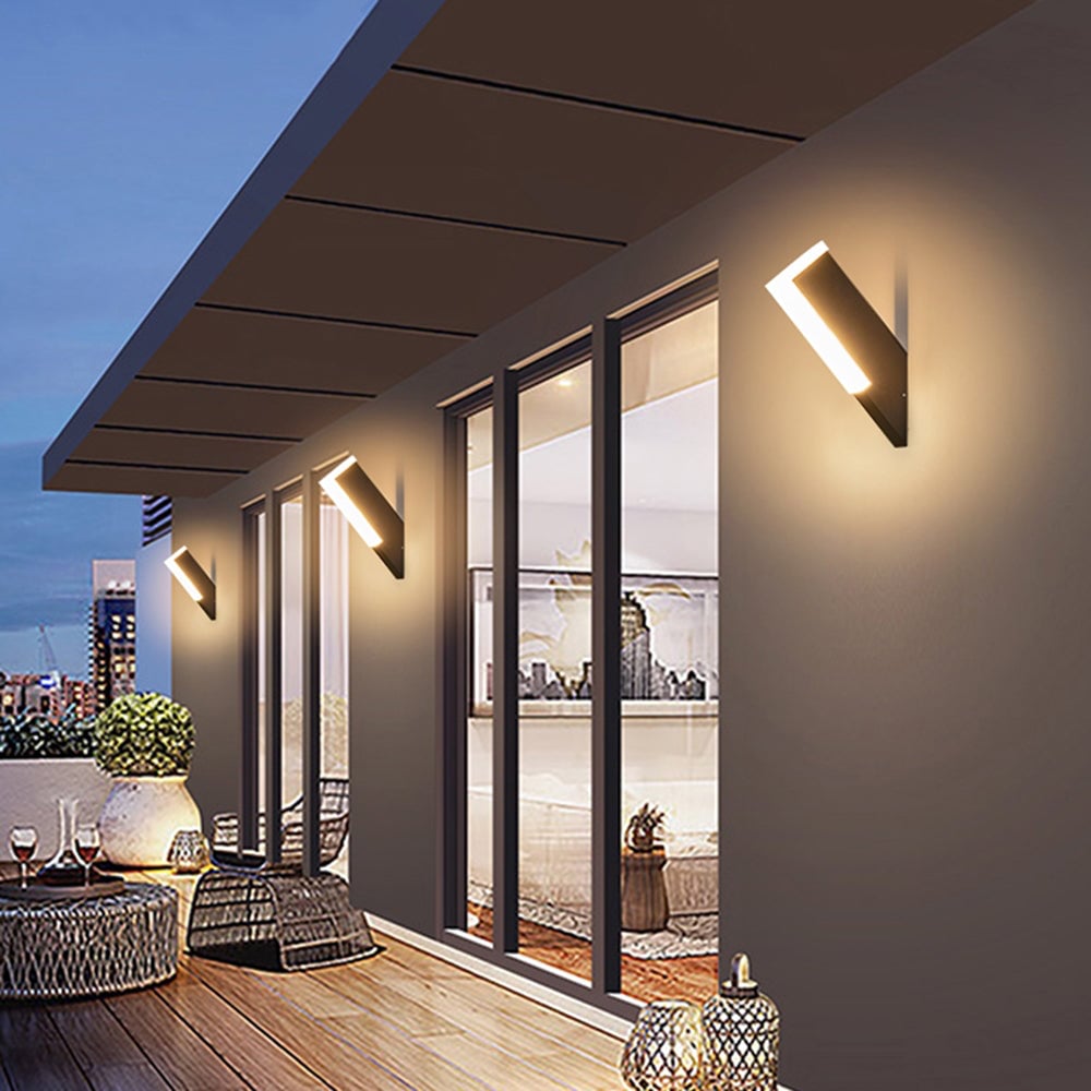 Orr Modern Geometric Acrylic Outdoor Wall Lamp, Black - Lumpaz