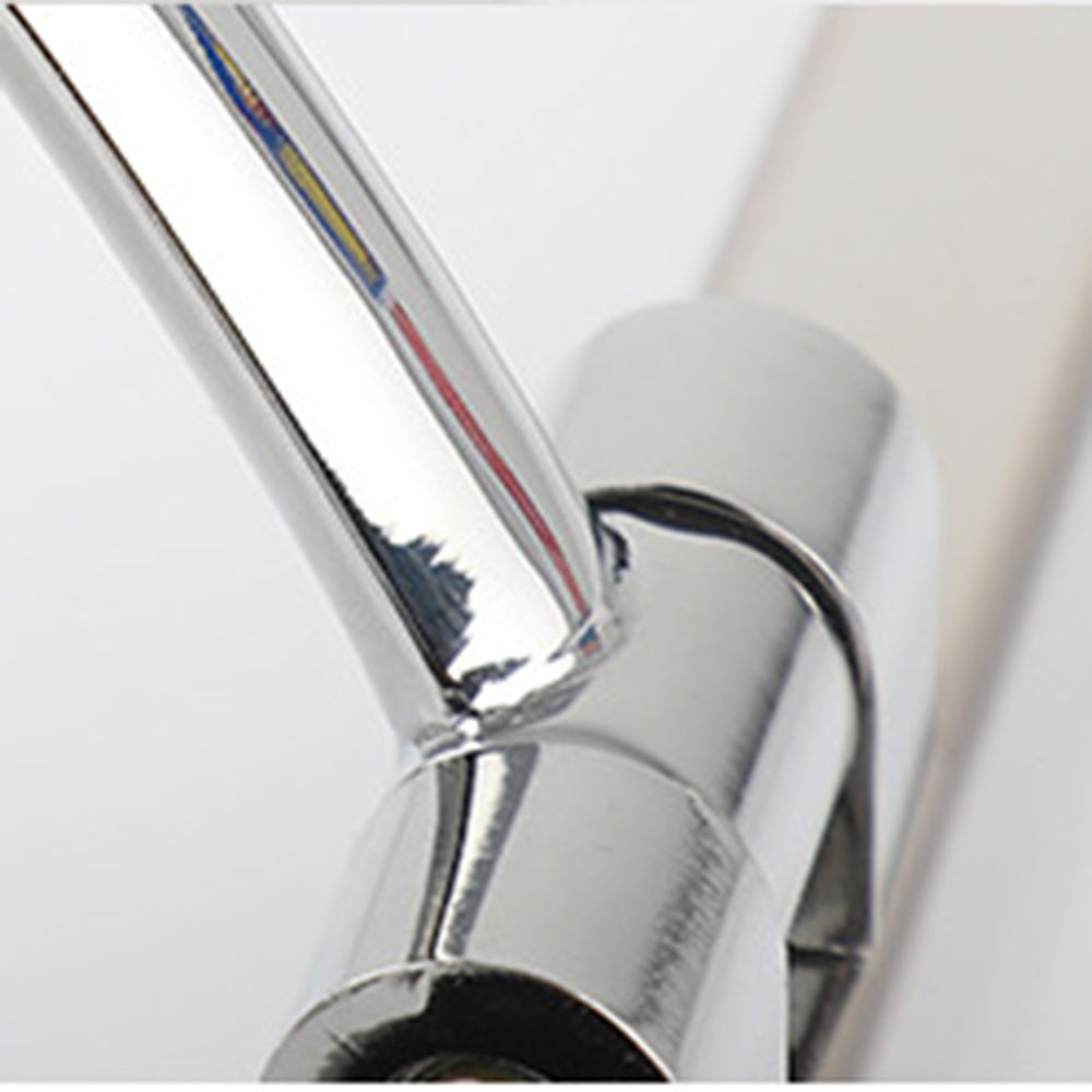 Leigh Modern Arc Metal/Acrylic Wall Lamp, Silver, Front Mirror Vanity - Lumpaz