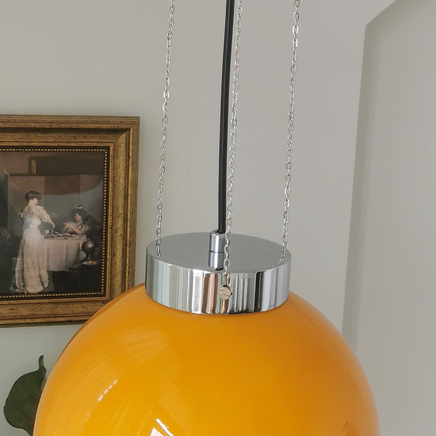 Hailie Yellow Ball Pendant Light, Metal & Glass, 9.8" - Lumpaz