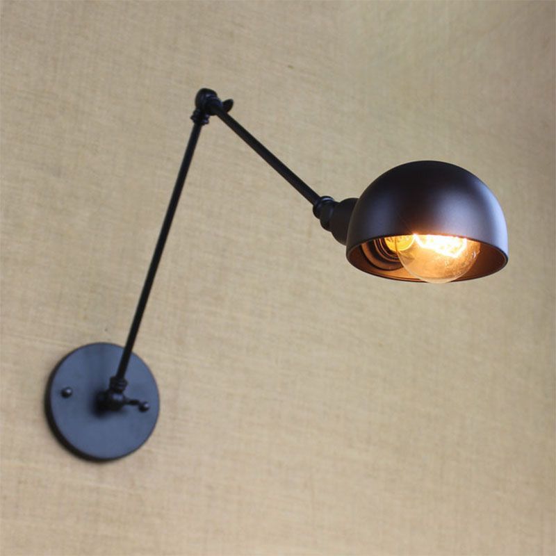 Brady Minimalist Adjustable Wall Lamp, Metal, Black, Bedroom - Lumpaz