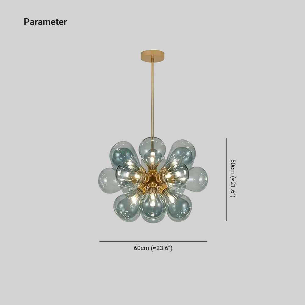 Valentina Glass Bubble Pendant Light for Kitchen Island, Blue/White/Purple - Lumpaz