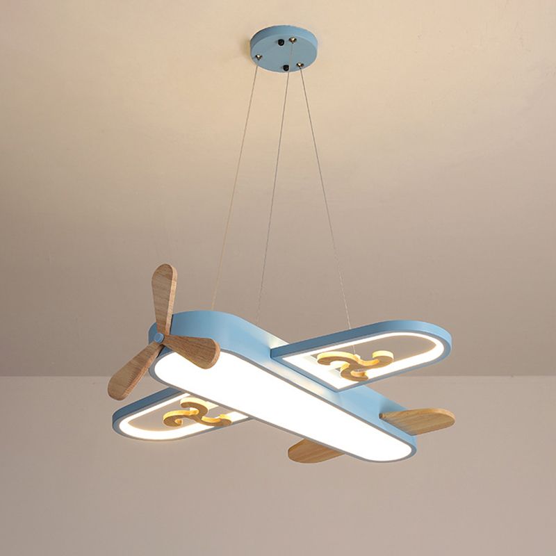 Minori Contemporary Plane Shaped Acrylic Pendant Light, Yellow/Blue - Lumpaz