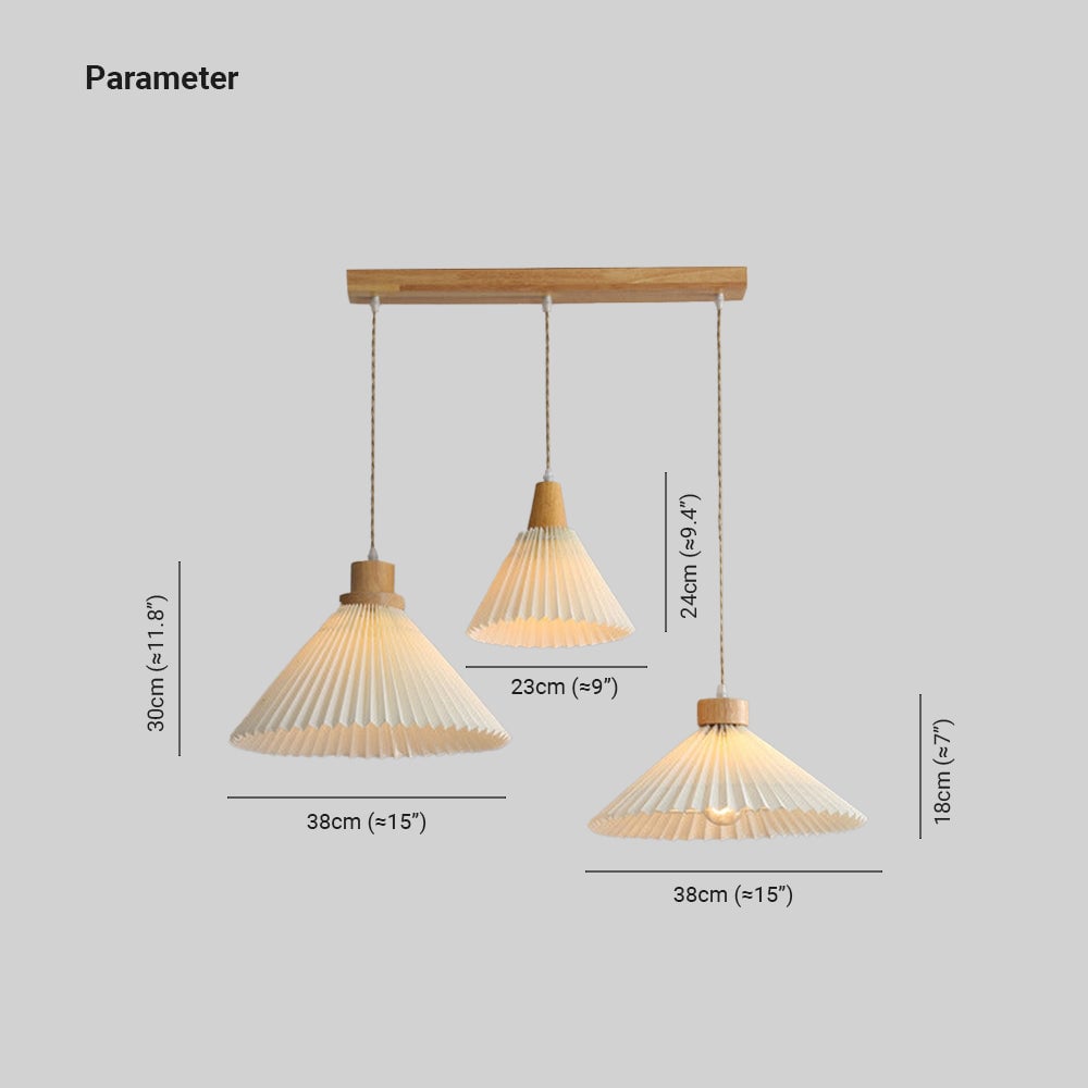 Ozawa Pendant Light Umbrella Shape Art, Wood, White, Bedroom - Lumpaz