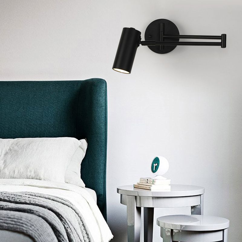 Freja Wall Lamp Cone Modern, Metal Adjustable, Black/Gold, Bedroom - Lumpaz