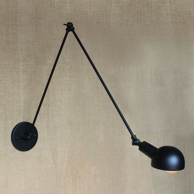 Brady Minimalist Adjustable Wall Lamp, Metal, Black, Bedroom - Lumpaz