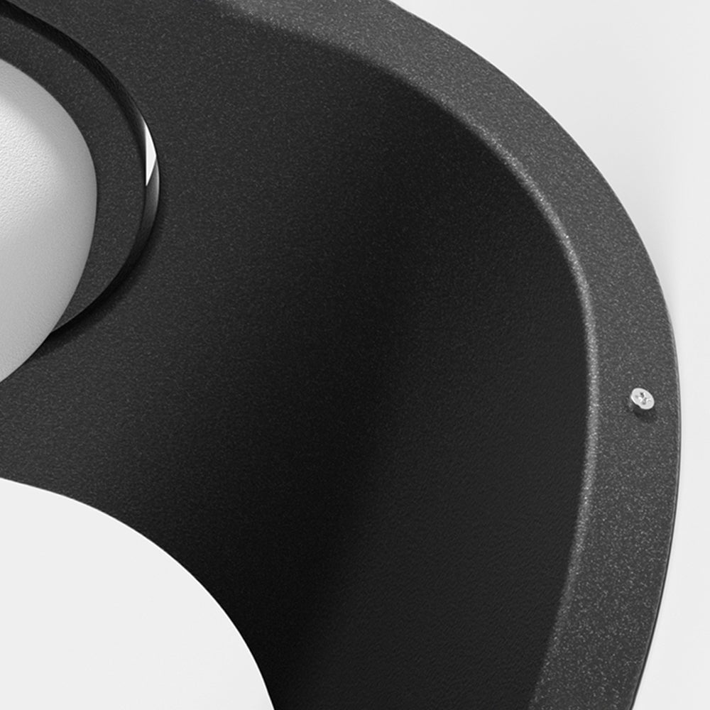 Orr Modern Arc Metal/Acrylic Solar Waterproof Adjustable Outdoor Wall Lamp, Black - Lumpaz