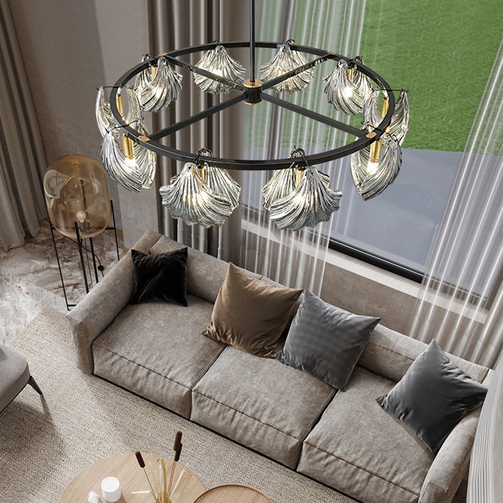 Kirsten Modern Annular Metal And Glass Pendant Light, Black/Gold - Lumpaz
