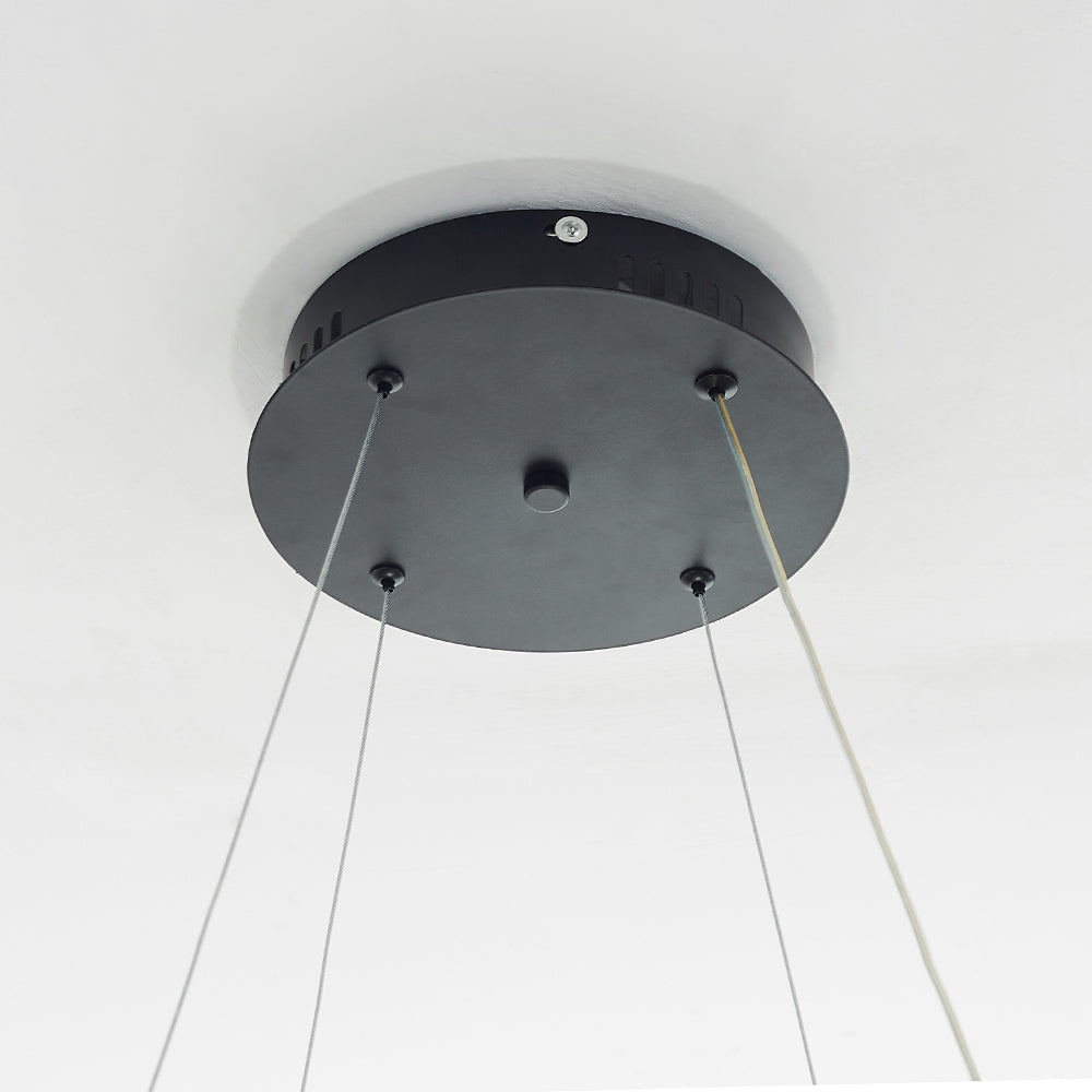 Modern Minimalist Metal Pendant Light, White/Black - Lumpaz
