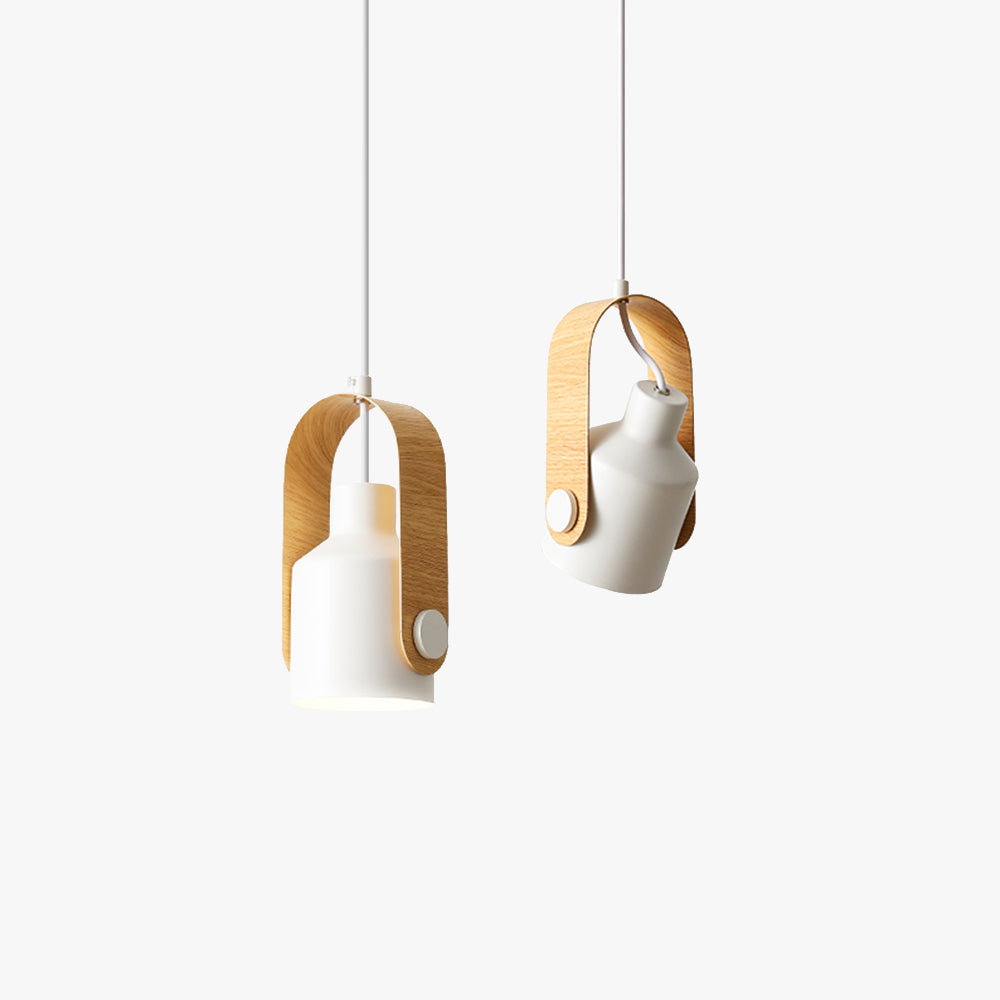 Morandi Modern Metal LED Pendant Light  White Orange Black Bedroom - Lumpaz