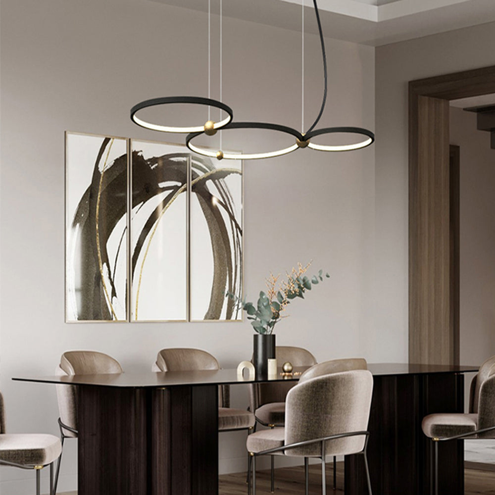 Arisha Minimalist Ring Metal Pendant Light, Black - Lumpaz