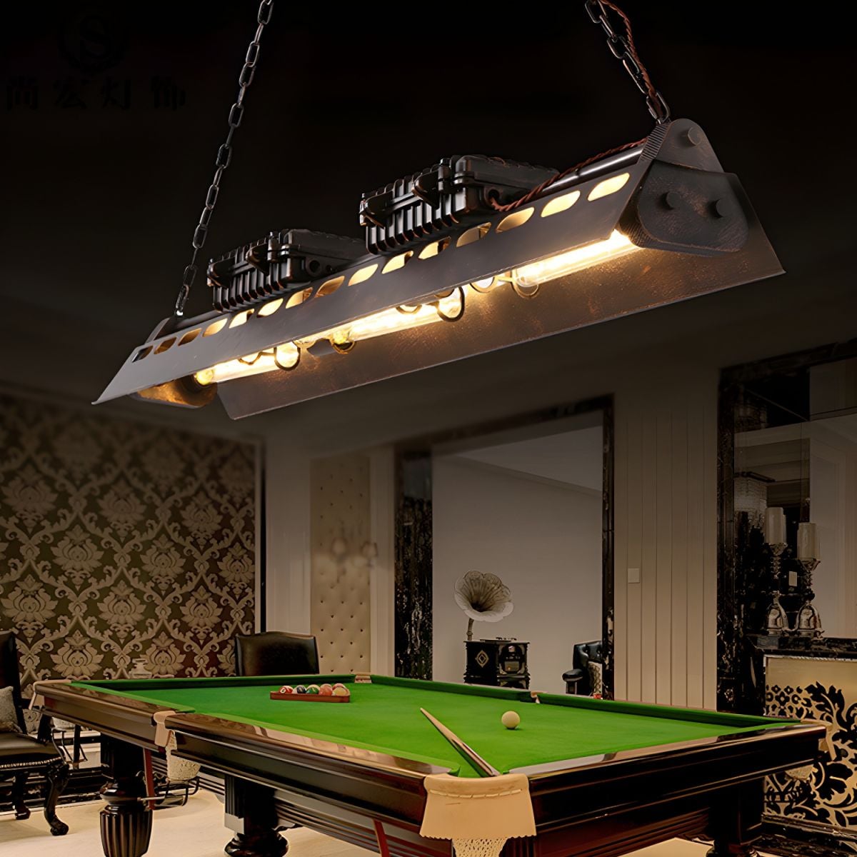 Cooley Industrial Metal Pendant Light Restaurant, Rust - Lumpaz