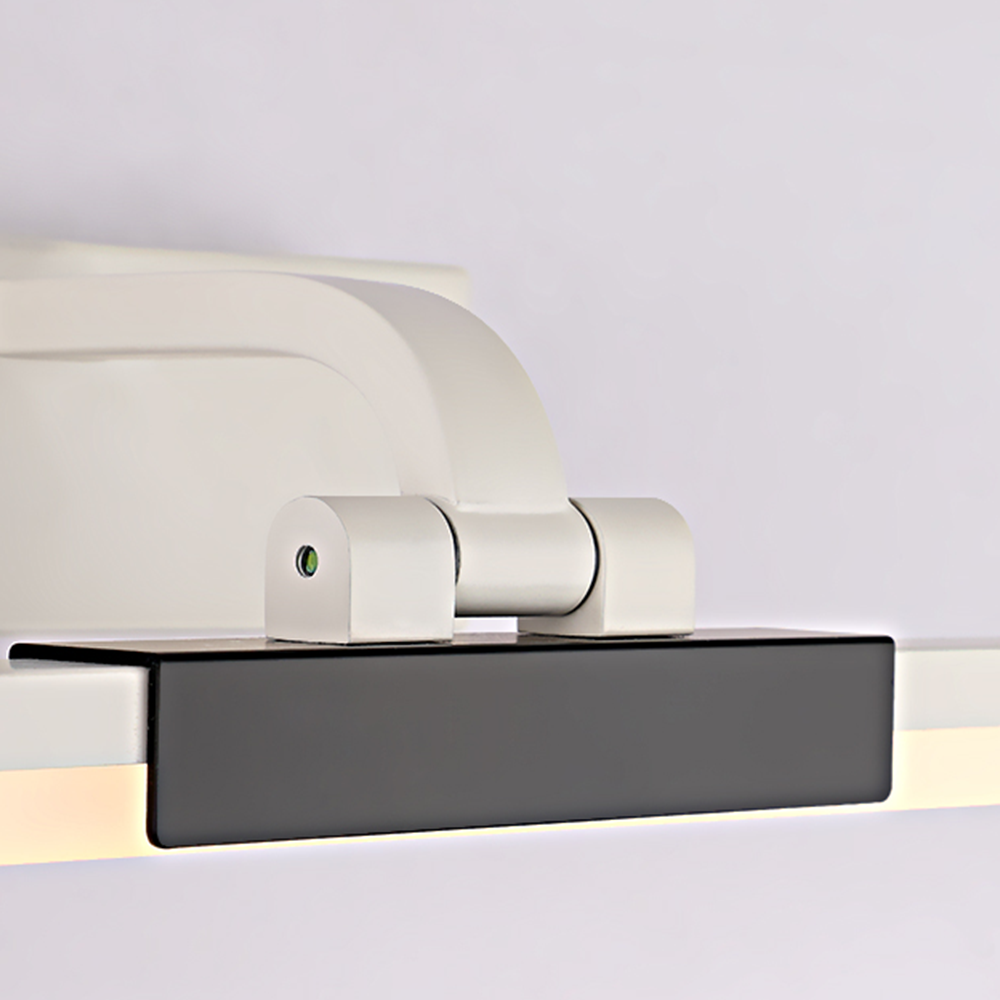 Edge Modern Linear Mirror Front Metal Vanity Wall Lamp, Black/White - Lumpaz