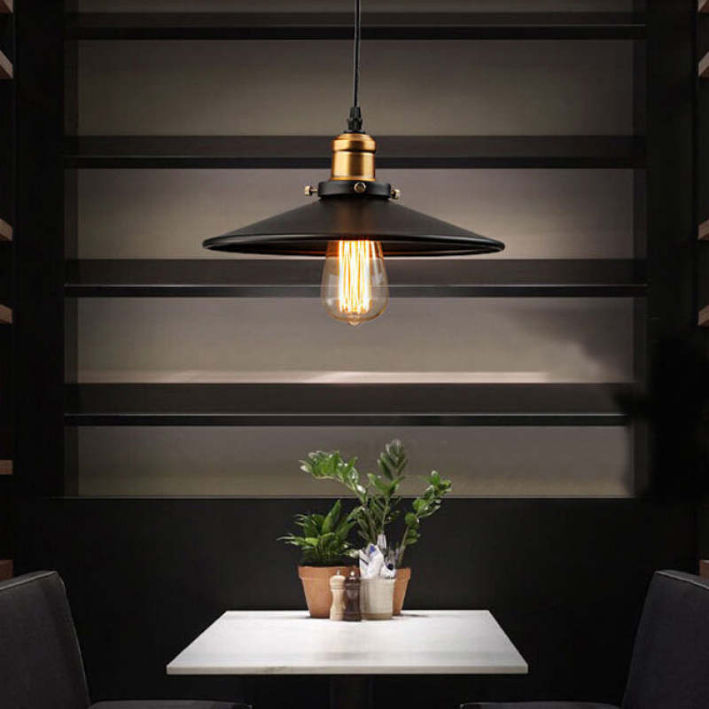 Alessio Modern Industrial Pot Metal Pendant Light, Black - Lumpaz
