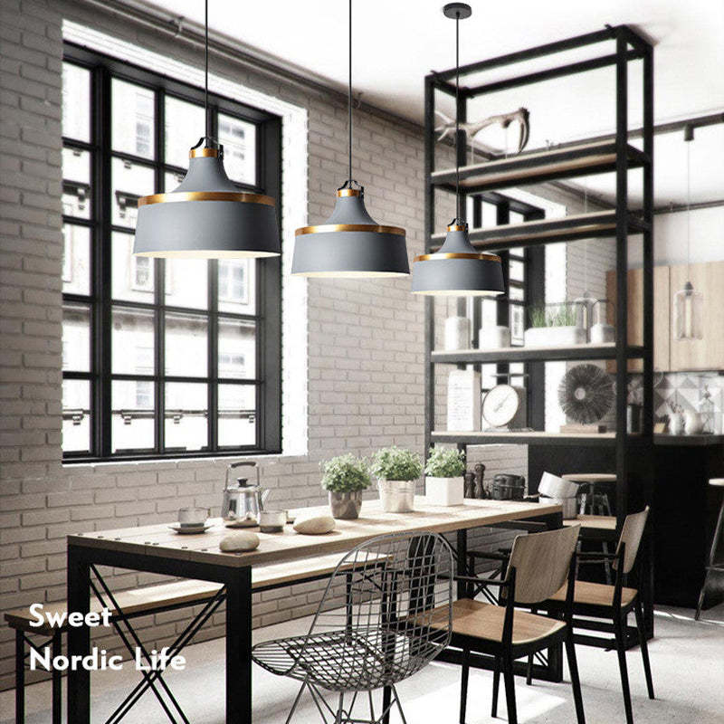 Morandi Modern Colorful Single Pendant Light, Metal Shade - Lumpaz