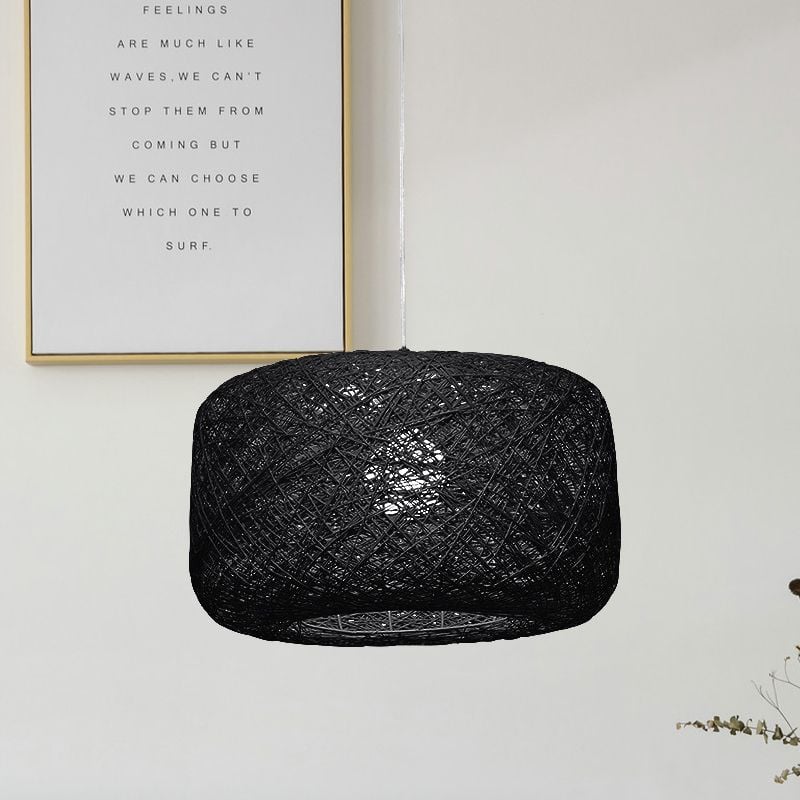 Natural Cylindrical Lantern Rattan Pendant Light, Hallway - Lumpaz