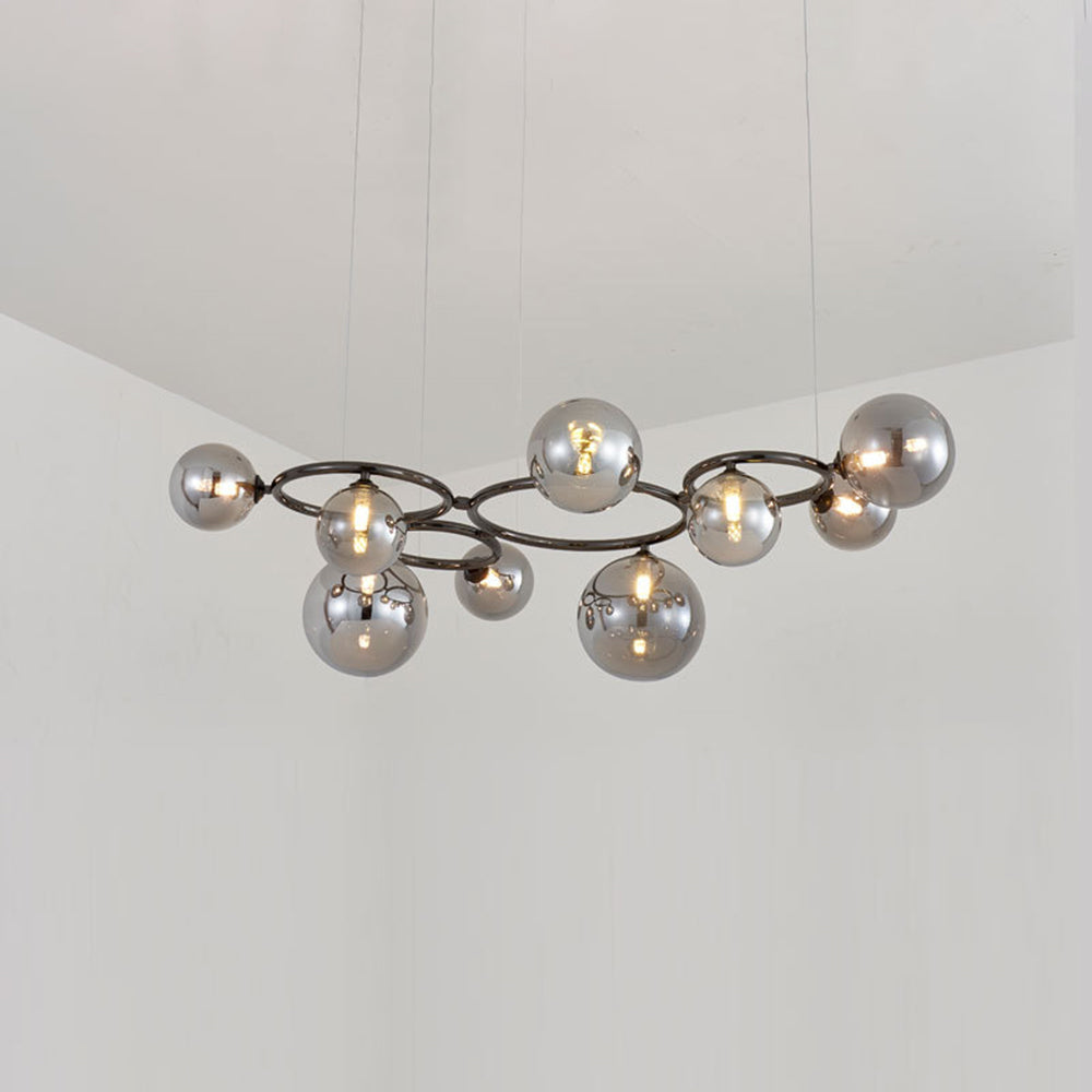 Valentina Modern Designe Wave Metal/Glass Pendant Light, White/Gold - Lumpaz