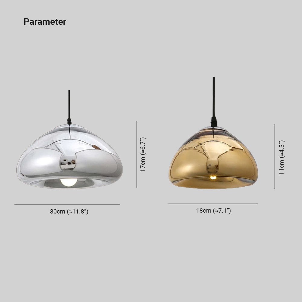 Morandi Modern Bread Shape Glass/Metal Pendant Light, 3 Colors - Lumpaz