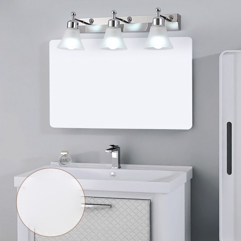 Leigh Nordic Flower Shaped Steel&Glass Bedroom Wall Lamps, Sliver - Lumpaz