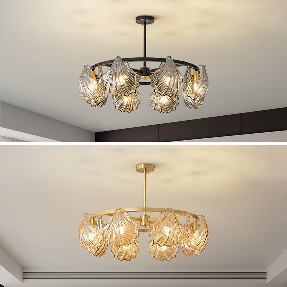 Kirsten Modern Annular Metal And Glass Pendant Light, Black/Gold - Lumpaz