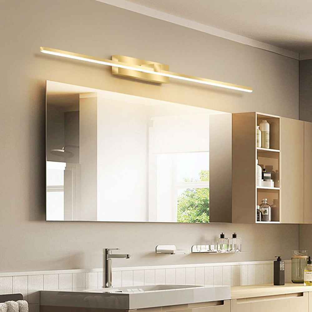 Leigh Modern Linear Mirror Vanity Wall Lamp Gold Bathroom Bedroom - Lumpaz