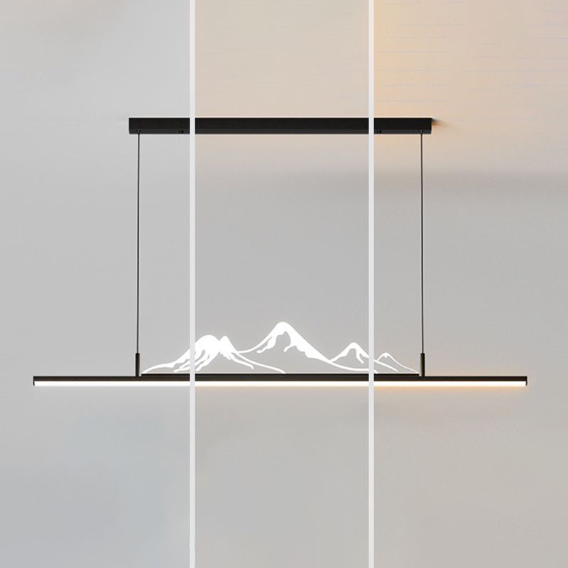 Designer Mountain Shape LED Pendant Light, Black/Gold - Lumpaz