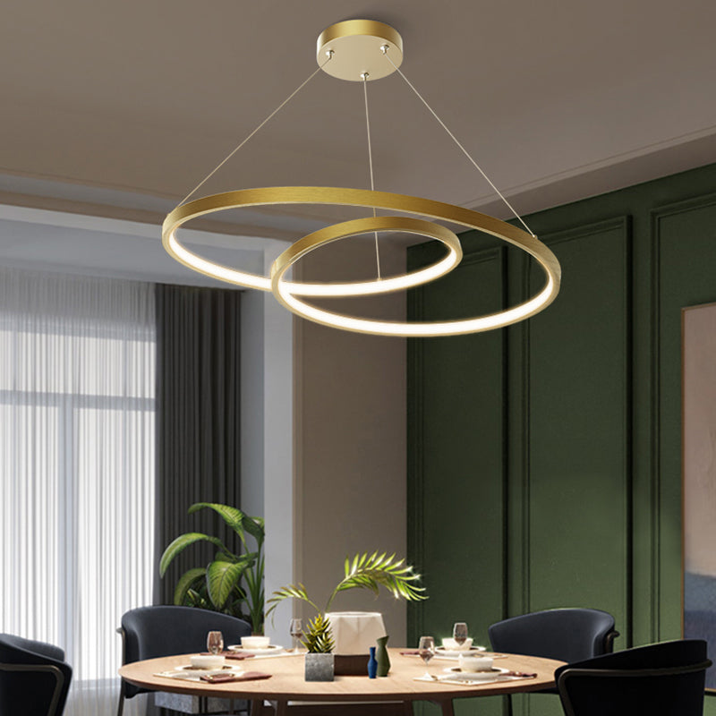 Arisha Pendant Light Curved Circle, Brass - Lumpaz