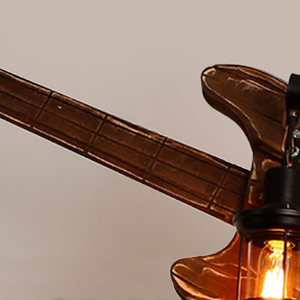 Austin Farmhouse Guitar Pendant Light, Metal/Wood, Walnut - Lumpaz
