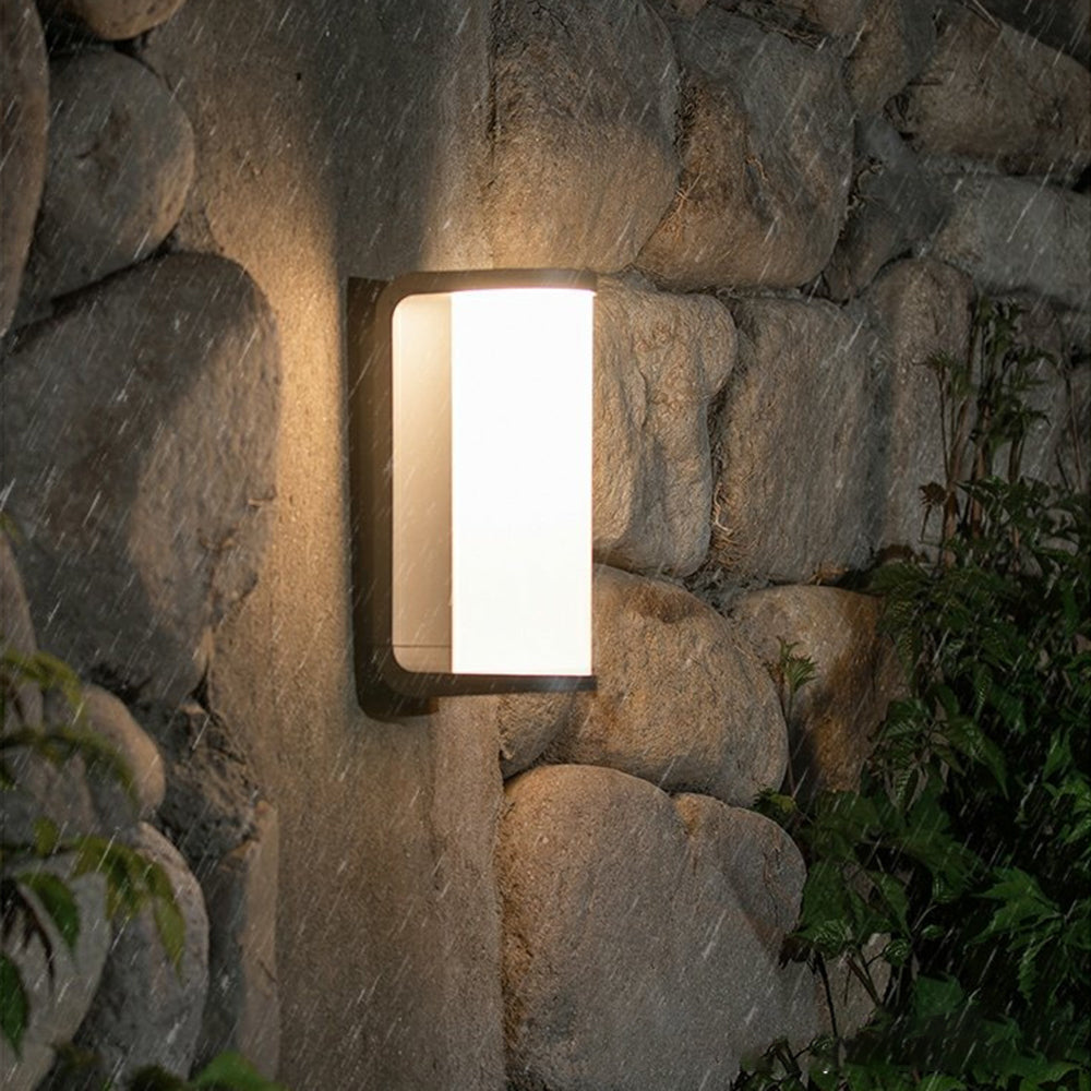 Orr Mondern Cylindrical Metal Outdoor Wall Lamp, Black - Lumpaz