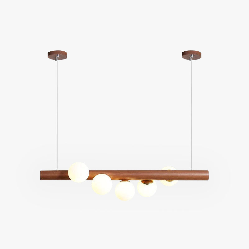 Valentina Glass Bubble Pendant Light Wood/Walnut - Lumpaz