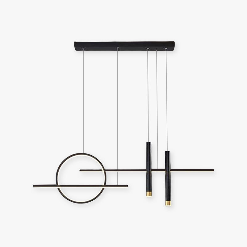 Madina Modern Led Pendant Light, Irregular Ring, Black/Glod - Lumpaz