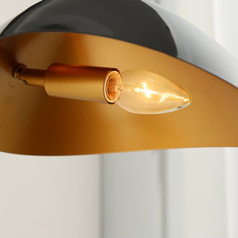 Brady Industrial Swing Arm Vanity Wall Lamp, Black/Gold - Lumpaz