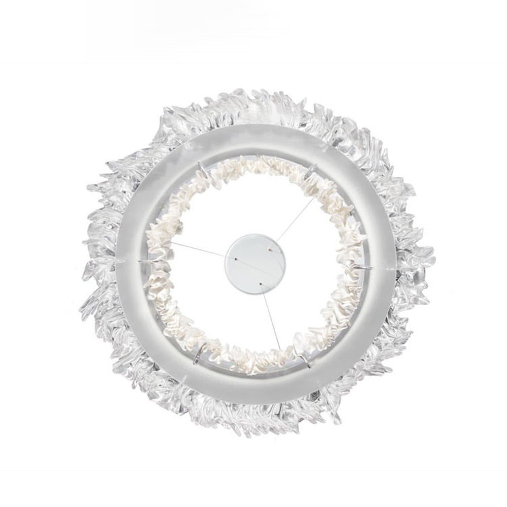 Kristy Modern Luxury Pleated Pendant Light, Circle, Acrylic/Stainless Steel - Lumpaz