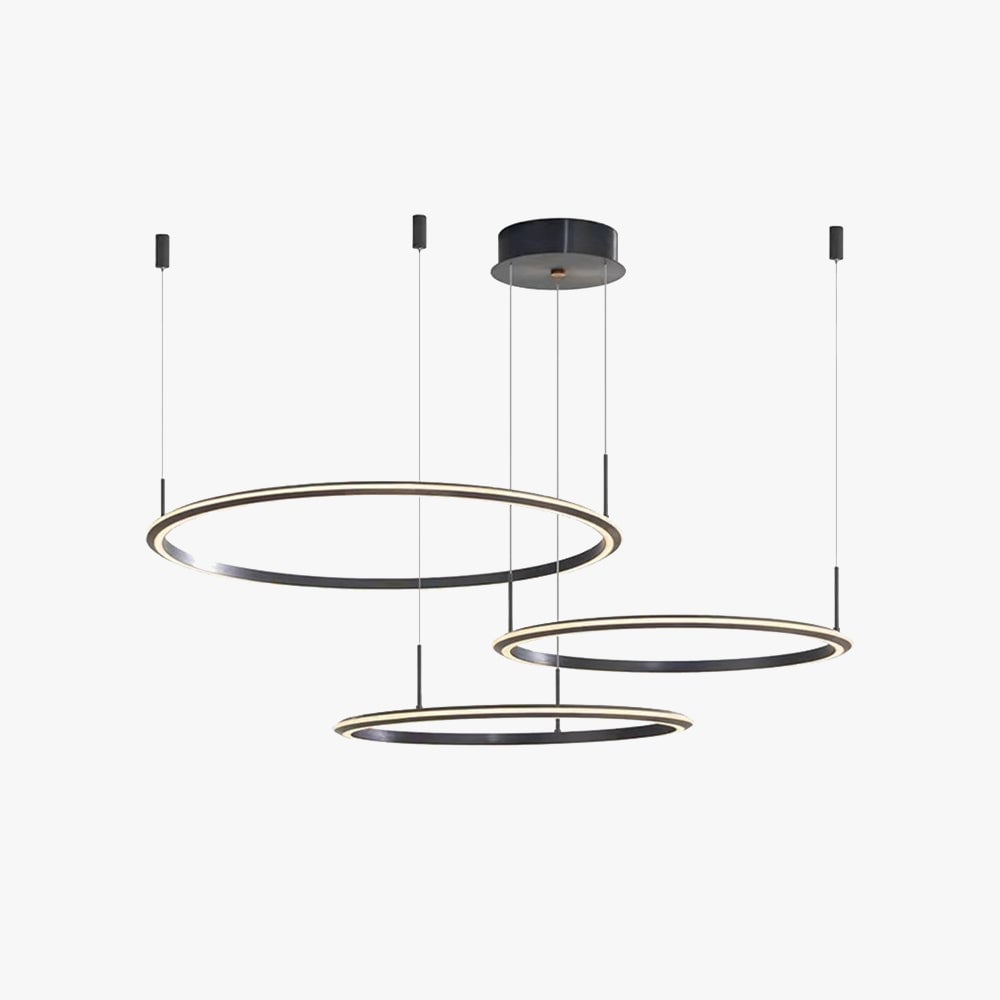 Arisha Minimalist Ring Metal Pendant Light, Black - Lumpaz