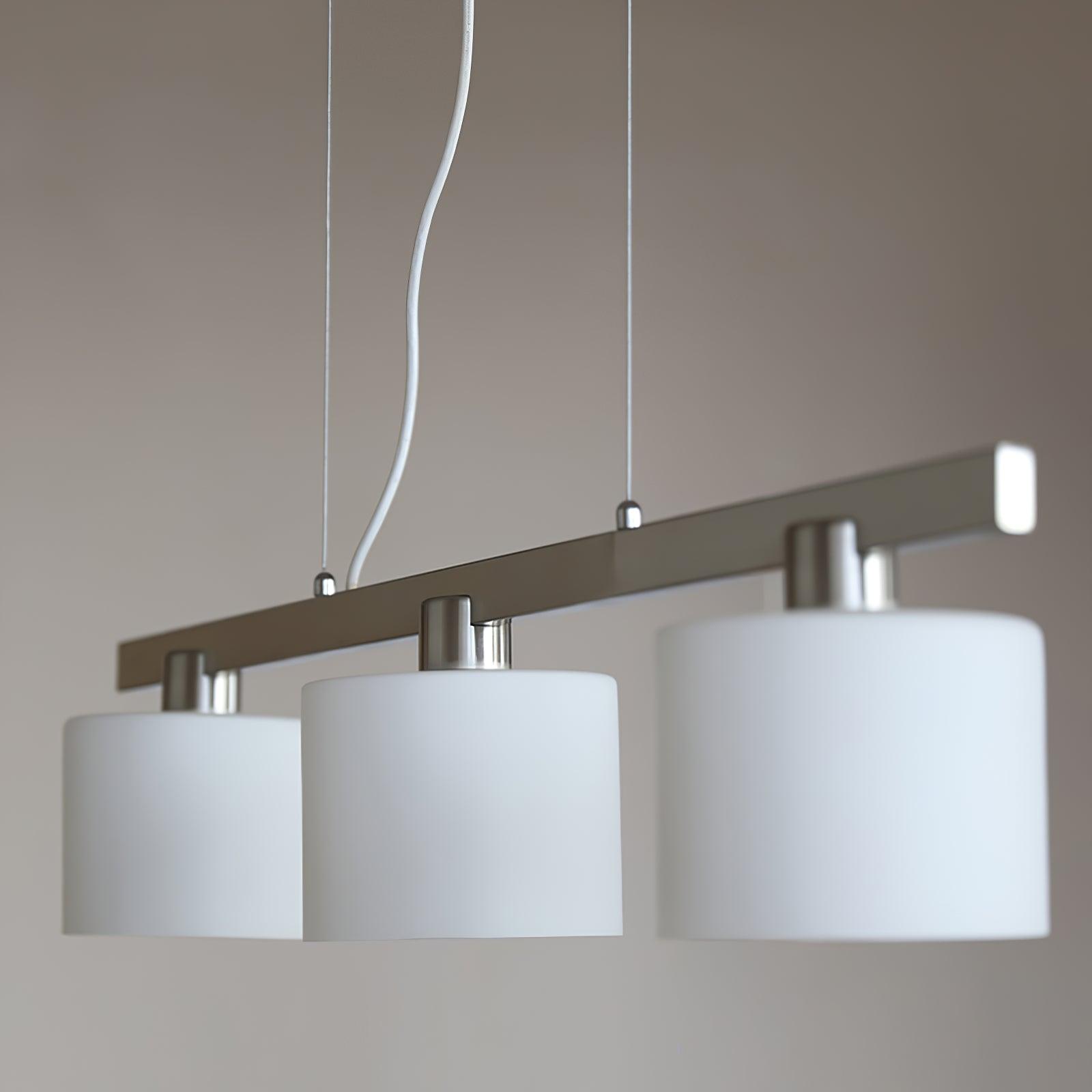 Zaid White Cluster Pendant Light, 3 Heads, Metal/Glass - Lumpaz