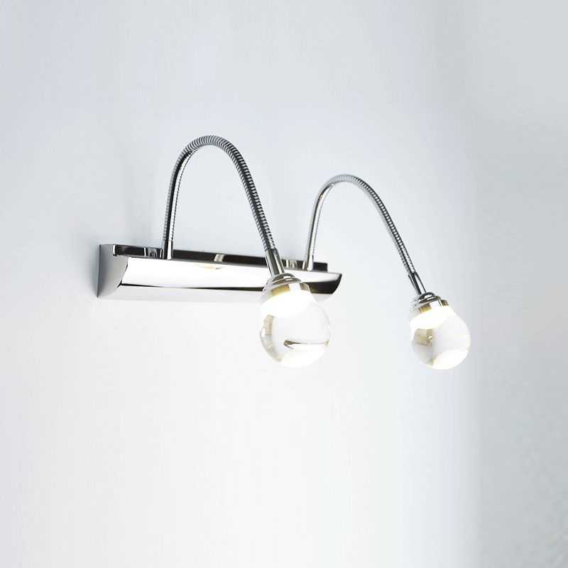 Leigh Modern Curve Around Steel/Acrylic Wall Lamp, White - Lumpaz