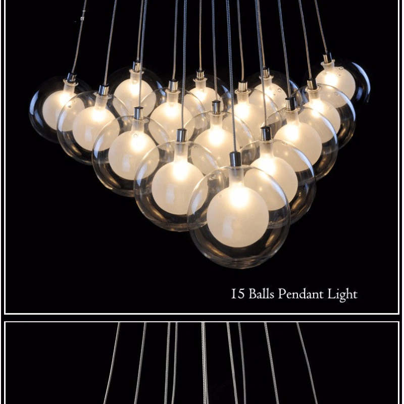 Valentina Modern Bubble Acylic Pendant Light, 5 Style - Lumpaz