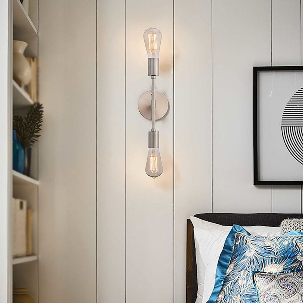 Alessio Modern Minimalist Wall Lamp, Metal, Black/Silver/Gold, Bathroom - Lumpaz