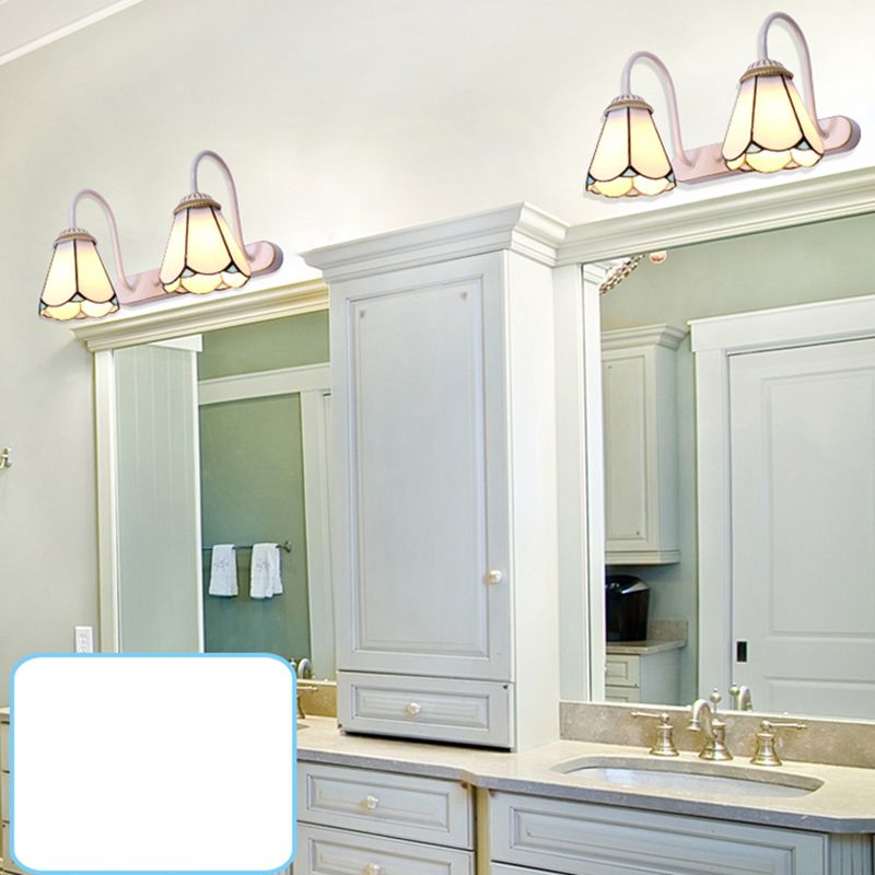 Baxter Vintage Flower Shaped Metal Wall Lamps, Black/White/Blue - Lumpaz