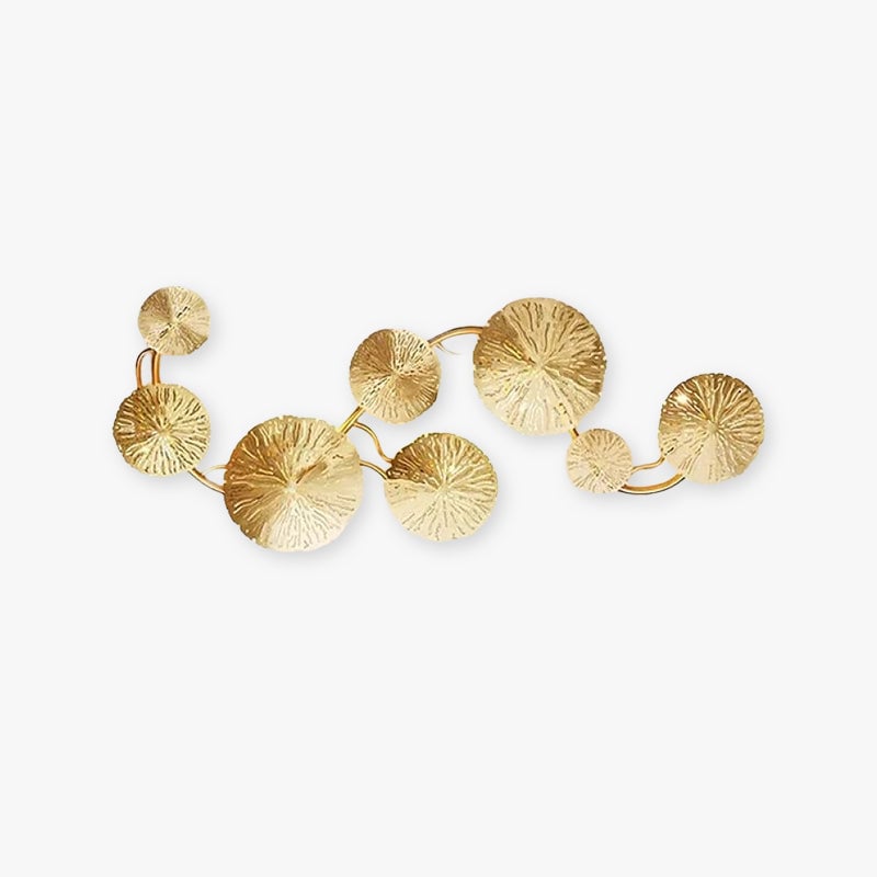 Knox Modern Metal Round Lotus Leaf Wall Lamp, Gold - Lumpaz