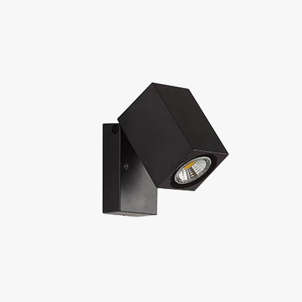 Orr Modern Outdoor Rotatable Metal Spotlight Wall Lamp, Black - Lumpaz
