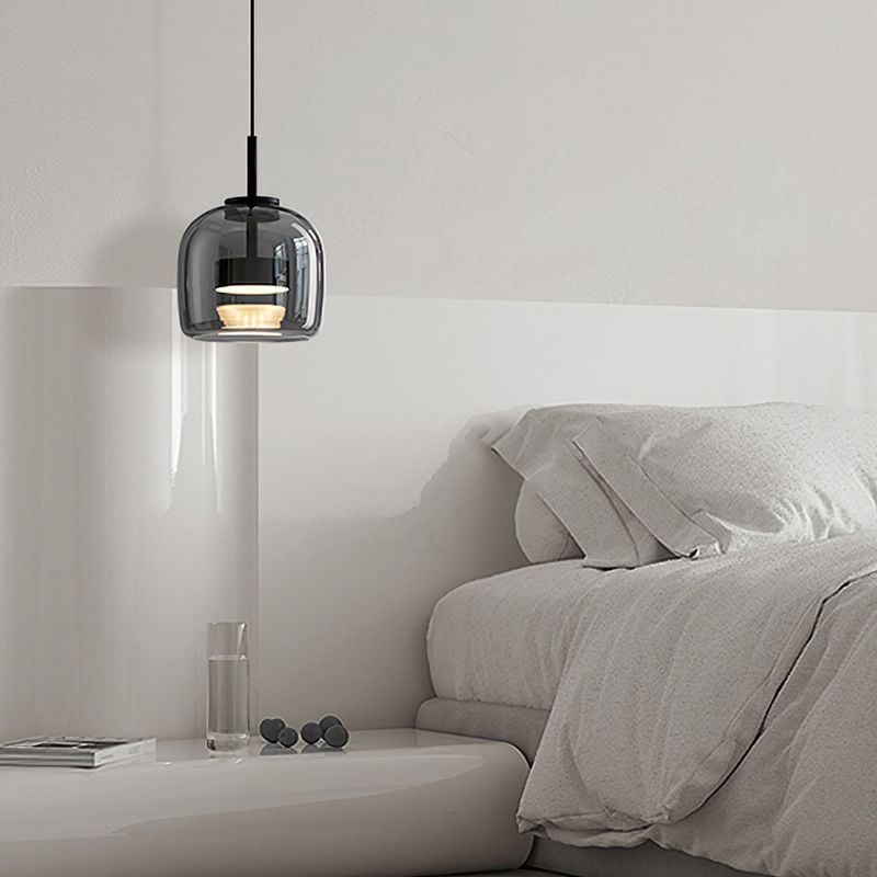 Hailie Black Minimalist Pendant Light, Glass - Lumpaz