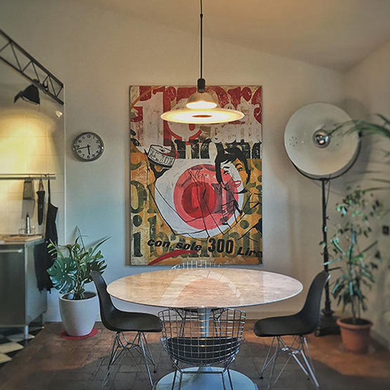 Levi Modern Minimalist Nordic Bell Metal/Acrylic Pendant Light, Chrome/Black - Lumpaz