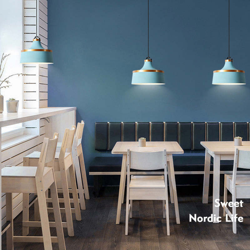 Morandi Modern Colorful Single Pendant Light, Metal Shade - Lumpaz