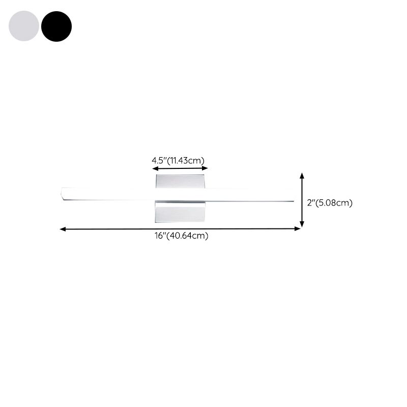 Edge Modern Linear/Square Mirror Front Vanity Metal LED Wall Lamp - Lumpaz