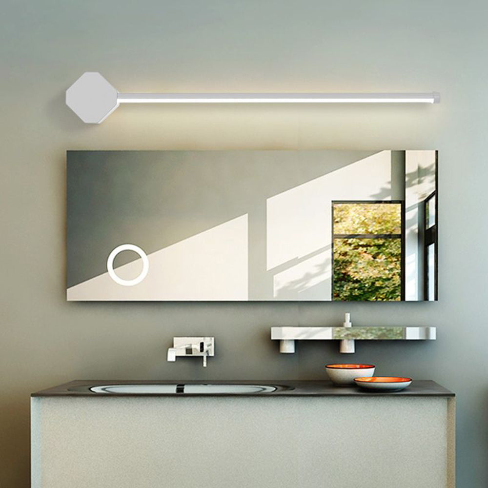 Edge Minimalist Square Linear Metal/Acrylic Wall Lamp, Black/White - Lumpaz