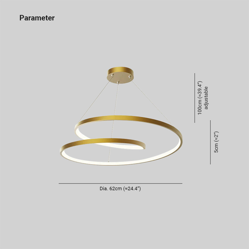 Arisha Pendant Light Curved Circle, Brass - Lumpaz