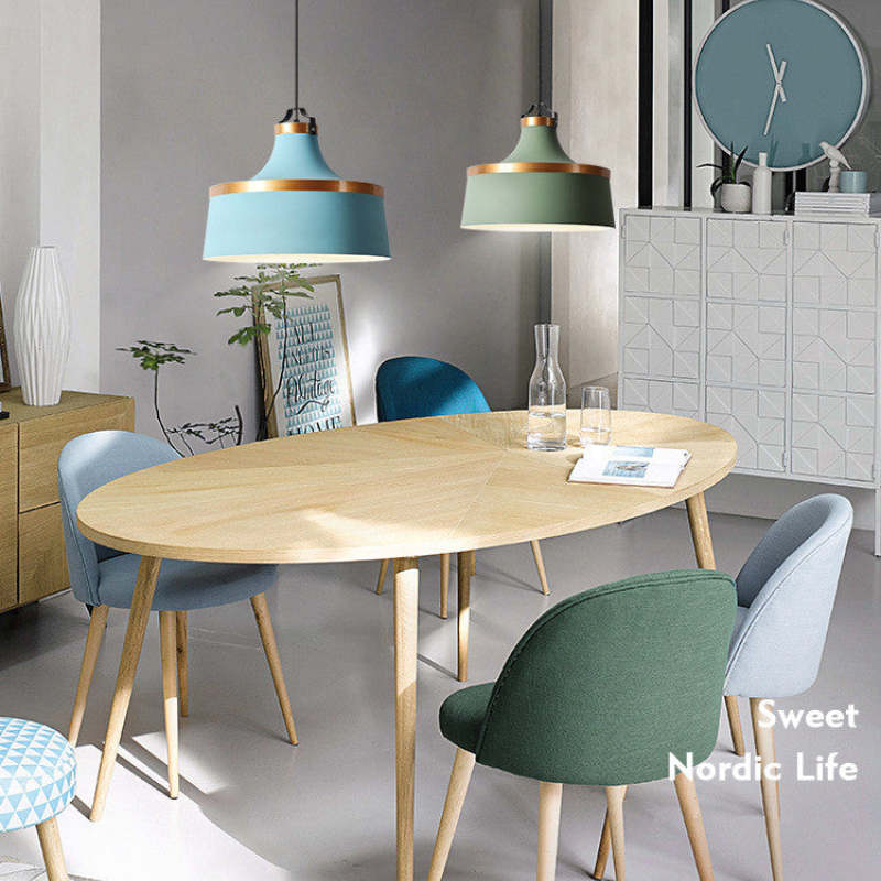 Morandi Modern Colorful Single Pendant Light, Metal Shade - Lumpaz