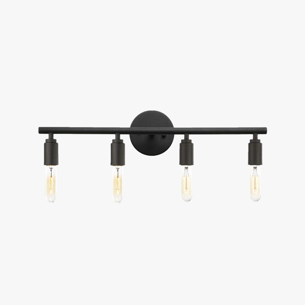 Alessio Modern Glass Vanity Wall Lamp, Black, Bathroom, 3/4 Light - Lumpaz